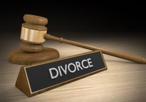 Divorce Lawyer Colorado- wooden gavel and divorce name sign